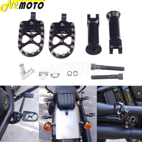 Motorcycle Black Front/Rear Foot Pegs Footrests Pedals Clamp Bracket for Harley Softail Slim Street Bob Breakout Fat Bob 2018-Up