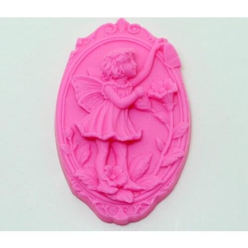 Handmade soap Oval Mold liquid silica gel cake decorative angel die silicone soap making mold