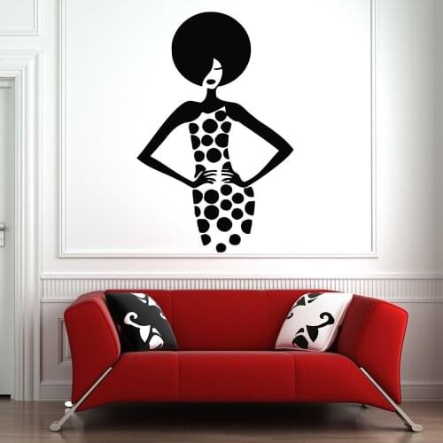 Wall Stickers Hair Salon Beautiful Woman Vinyl Sticker Home Decoration Wall Decals Ornament Pattern Beauty Salon Removable B119