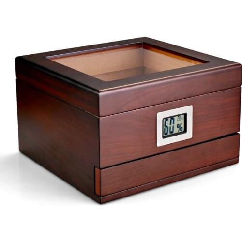 CIGARLOONG Cigar Case Cedar Wood Cigar Humidor Box Two-parts Storage Box with Hygrometer Cigar Accessories