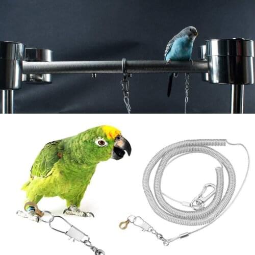 3M Flexible Bird Leash With Leg Ring Ultra-light Parrot Bird Harness Anti-bite Outdoor Flying Training Rope For Macaw Cockatiel