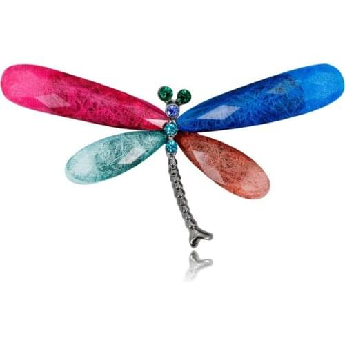 Simplism Resin Bead Wings Pretty Dragonfly Girl`s Fashion Brooch Bijoux