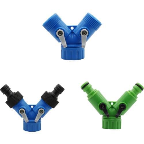 3/4 inch Y Valve Splitter Garden Irrigation Hose fitting 2-Way Valve Quick Connector Agriculture Watering Splitter 1 Pcs