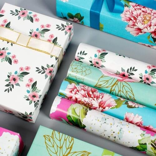 Gift Floral Wrapping Paper Roll for Wedding Kids Birthday Holiday Baby Shower Gift Wrap Craft Paper Decor book cover paper