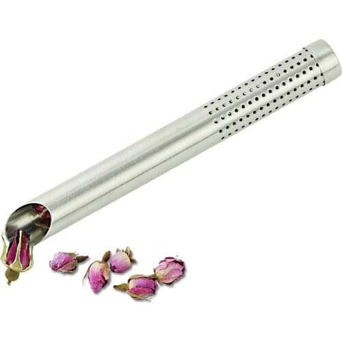 Stainless Steel Long Handle Tea Strainer Creative Pipe Tea Drain Practical Kitchen Tool Coffee Flower Tea Filter