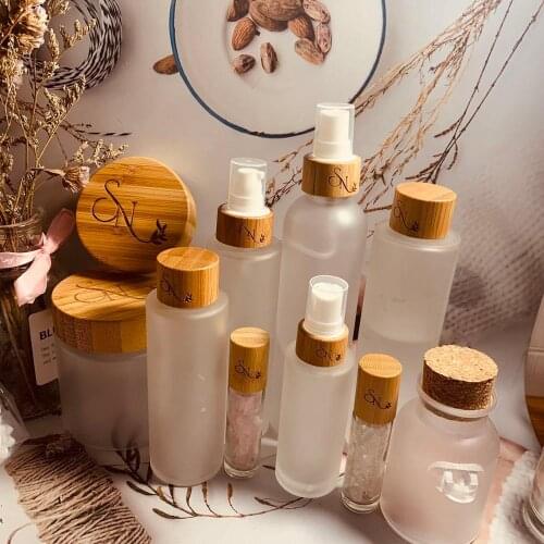 100ml 120ml 150ml bamboo lotion glass spray bottle wooden cream bottles 30g 50g wood jar face cream shea butter cbd hemp oil 1oz