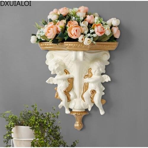 European room Decoration Ancient Handicraft Articles Flowers Family Wall Angel Hanging Vase Decoration Flower Decorations