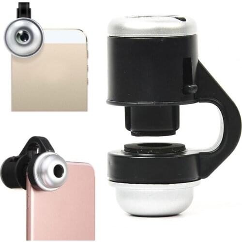 30X Universal LED Light Micro-Magic Fisheye Lens Portable Mobile Phone Magnifier Glass Lens Camera Clip External Microscope