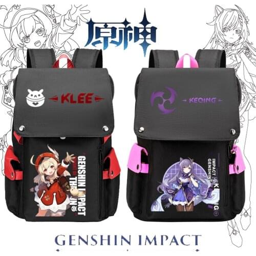 STOCK Game Genshin Impact Klee Keqing Ganyu Backpacks Men And Women In Two Styles 2021 New