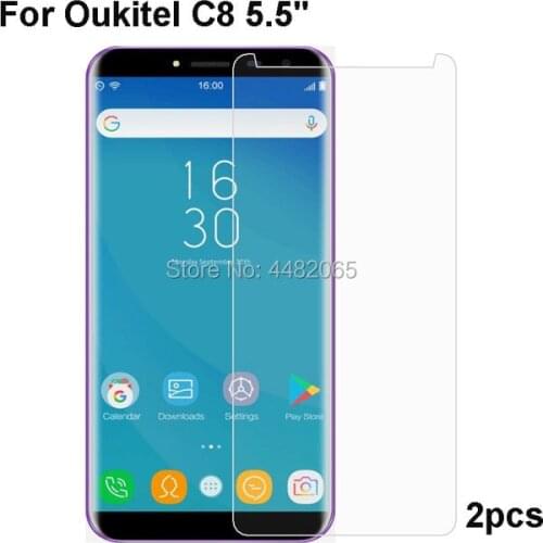 2PCS Tempered Glass For Oukitel C8 Phone Screen Protector For Oukitel C8 5.5 Protective Glass Explosion Proof Film Guard