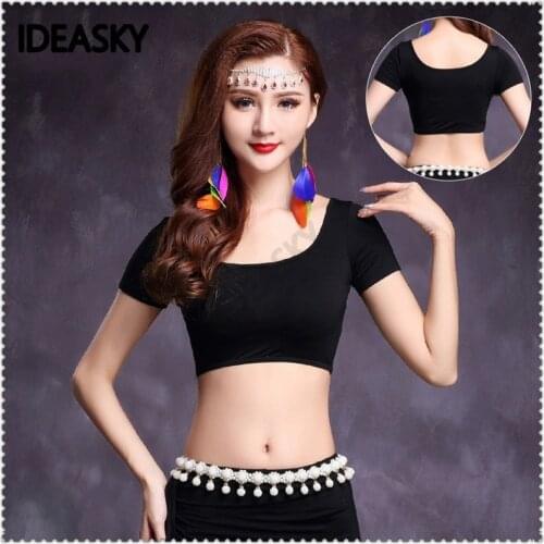 Oriental bellydance women belly dance short sleeve crop top mesh costume performance professional plus size sexy practice wear
