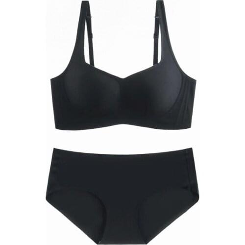 Womens Seamless Underwear Thin Cup Comfort sexy lingerie for women push up bra And briefs women sets