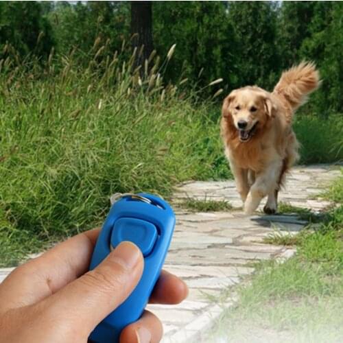1pc Pet Dog Puppy Cat Button Click Clicker Training Trainer Aid Wrist Strap Guide Sound Key Chain dog whistle Dog Products