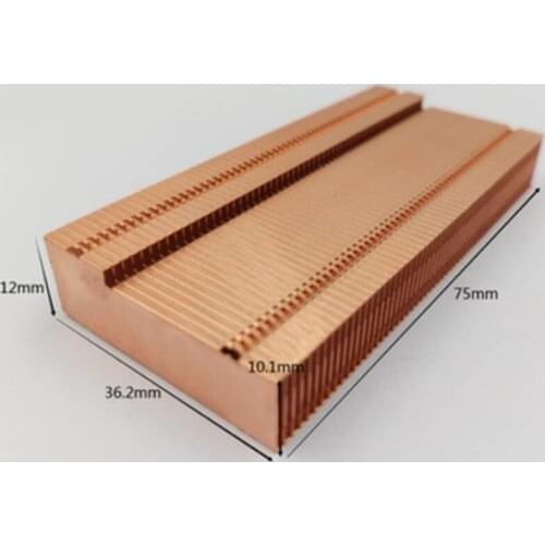 1pcs Full Copper Rectangular Heat Sink Welding Scattered Notebook Projector 75mm Length 35.2mm Width 12mm Thickness