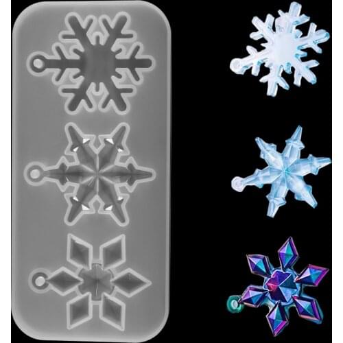 1pcs Snowflake Resin Molds Silicone Pendant Epoxy Resin Mold Christmas Gift Hanging Home Decoration DIY Jewelry Making Supplies