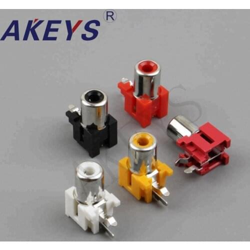 10PCS AV-8.4-5 BLACK Single-Hole RCA Female 2 Pins Jack Outlet Board Black AV Concentric Socket