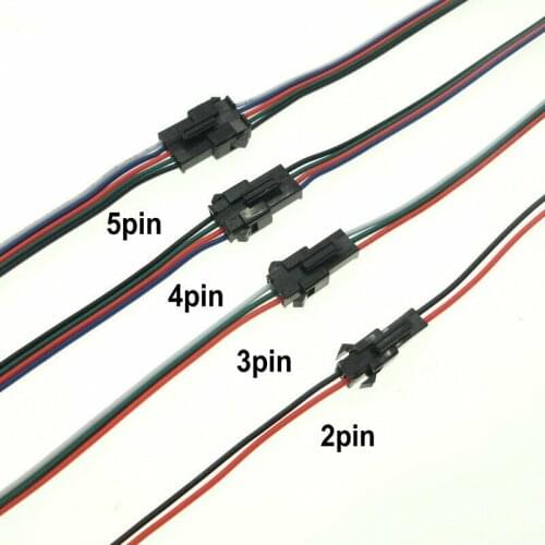 2pin 4pin 5pin 6pin Male And Female JST SM Connector for RGB CCT RGBW led strip