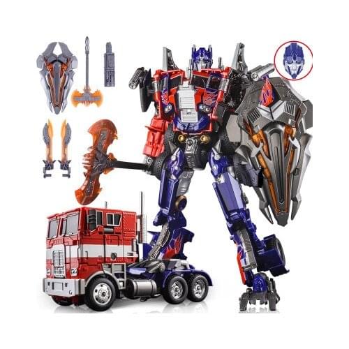 40cm prestige black apple flat head Optimus Prime deformation alloy enlarged version boy birthday gift PVC character model toy