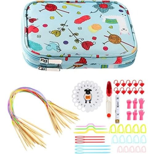 60cm Circular Knitting Needles Set Scissors Measure Ruler DIY Yarn Craft Weave Tools Sewing Accessories