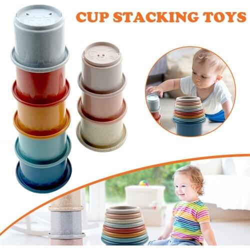 8 Pcs/Set Stacking Cup Toys Nesting Cups Toy Baby Bathing Building Toy Interesting Early Educational Montessori Toys Gift