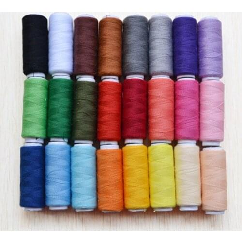 Embroidering Machine Accessories Polyester Thread Sewing Thread DIY Home Sewing Supplies 200 Yards Multi-color 24Pcs/set