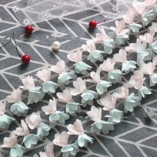 10Yards 3D Bows Applique Chiffon Lace Trim Ribbon Fabric for Sewing Wedding Dress Decoration Accessories Headband Material