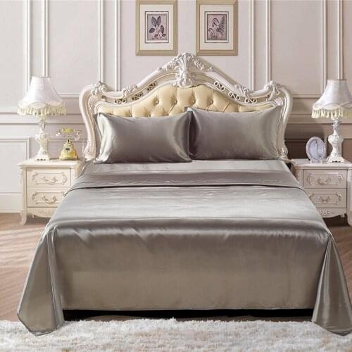 Satin Silk Bedding Set Luxury Duvet Cover Set Queen King Size Bed Sheets and Pillowcases Bedclothes Fitted Bed Sheet Home Textil