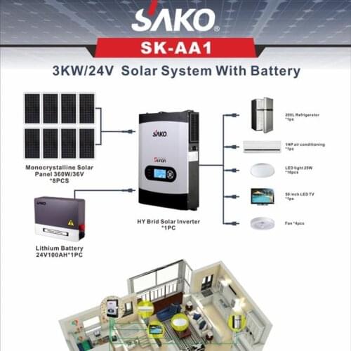 Off grid solar system NEW design high efficiency 3kw 5kw solar power system with panel, bracket, battery