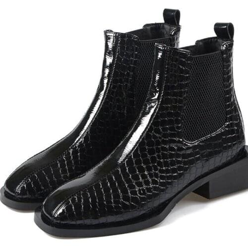 Brand Beertola Elastic Fabric Leather Womens Boots Flat Heels Botas Mujer Booties Femme Autumn Winter Chaussures Black Color