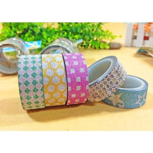 10 Pcs Baby Kids Cute Colorful Decorative Adhesive Glitter Lace Tape Picture Frame Decor Tapes For Scrapbook DIY Photo Album