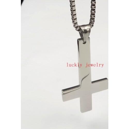 Simple Atmosphere Mens Boys handstand Cross Jewelry Gift 316L Stainless Steel Pendant Necklace Free 60cm Length Chain