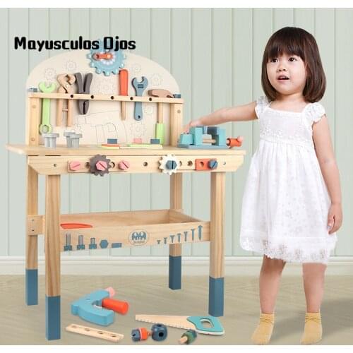 Wooden Toys Early Childhood Education Multi-function Tool Table Kindergarten Interactive Exchange Play House Educational Toys
