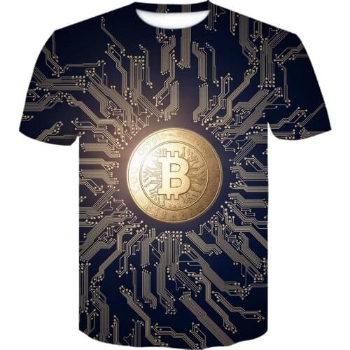 Mens Short Sleeve Loose T-shirt Bitcoin 3D Print Casual t shirt Streetwear Fashion T Shirt For Men harajuku Hipster tshirt 6xl