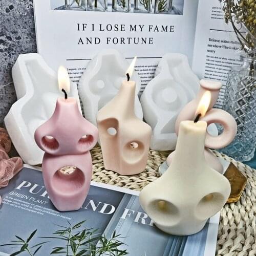2021 New Silicone Candle Mould DIY Aromatherapy Candle Silicone Mold 2D Vase Plaster Aromatherapy Mold Resin Craft Ornament