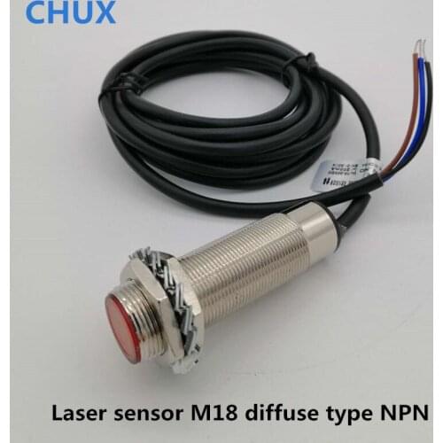 M18 laser sensor /6-36V visible diffuse infrared sensor switch NPN photoelectric switch Adjustable 2-50cm