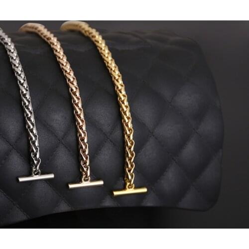 5 mm Handbag Metal Chains For Bag DIY Purse obag Chain With Buckles Shoulder Bags Strap Handbag Handles Bag Parts & Accessories
