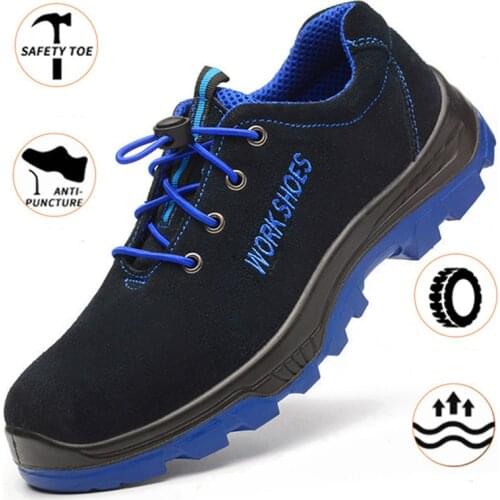 New Mens Work Safety Shoes Steel Toe Warm Breathable Mens Casual Boots Anti-puncture Puncture Protective Shoes Men