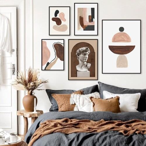 Boho Wall Art Posters Print Drawing Abstract Geometric Shape Canvas Paintings Living Room Decorative Pictures Home Decor Bedroom