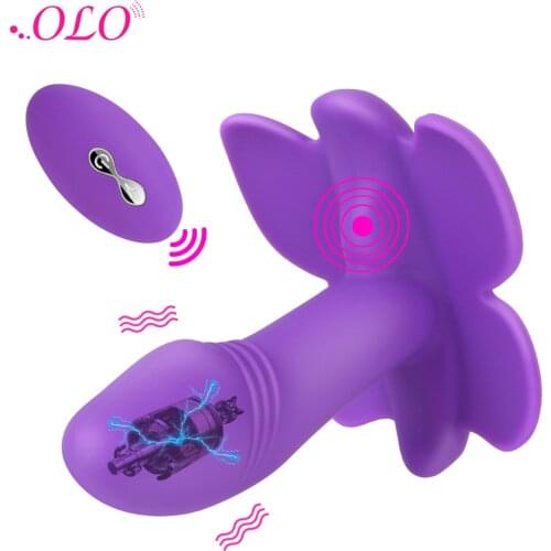 OLO Wearable Butterfly Dildo Vibrator Vagina Massager Clitoral Stimulator Wireless Remote Control Panty Vibrator Adult Sex Toys