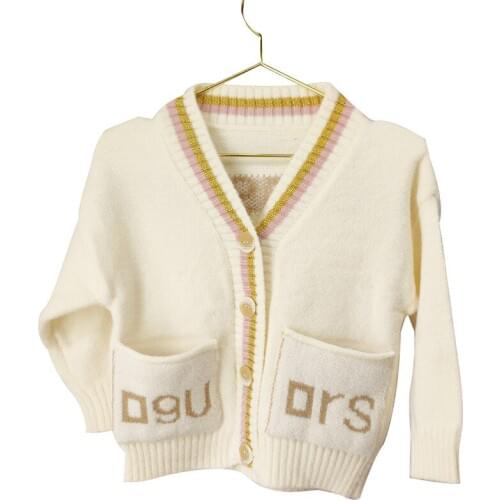 Autumn Girls Boys Sweater Toddler Girls Thicken Cardigans Kids Long-Sleeve V-Neck Knitwear Baby Sweater Children Clothes Coat