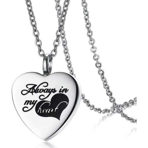 Fate love jewelry Stainless steel love pet bone ash box urn Pendant Necklace women men 20