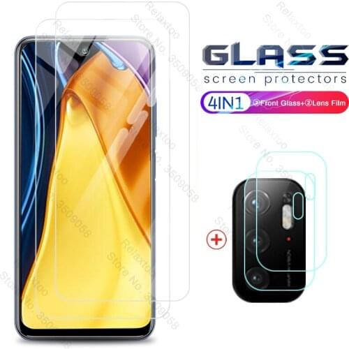 Pocom3 pro glass 4in1/1to2 camera lens protective glasses for poko little poco m3 m 3 pro 3pro 3m m3pro 5g 2021 phone film cover