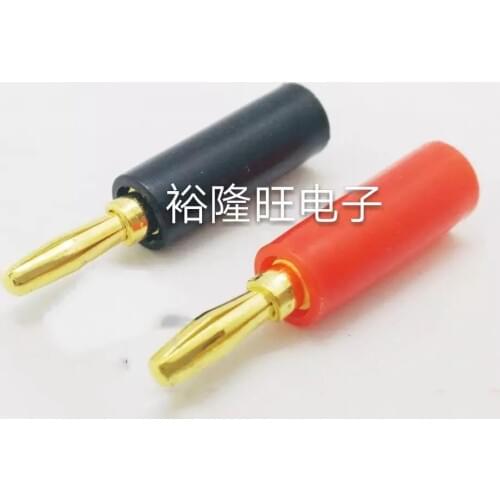 Smonisia 500pcs/lot Gold-plating Speaker Audio Banana Plug 4mm Amplifier Terminal Socket Connector