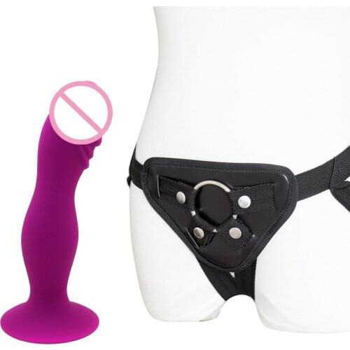 Strap on Realistic Dildo Pants for Woman Men Couples Strapon Dildo Panties for Lesbian Gay Flesh Purple Dildo Strap on Dildo
