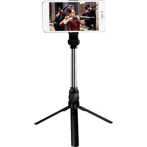 2 in 1 Selfie Stick and Tripod Multi-functional Handheld BT Selfie Stick Portable Adjustable Tripod Pink White Black