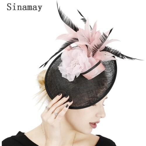 Gorgeous Women Flower Fascinators Hats Mesh Feathers Fedoras Hat Headband Cocktail Tea Party Tea Headwewar For Lady Millinery