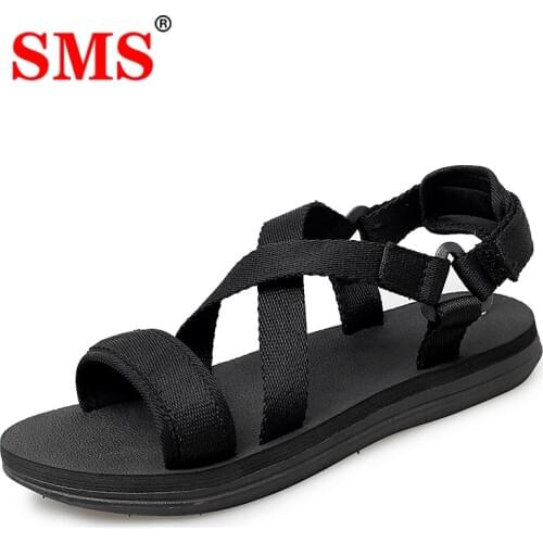 SMS 2020 New Men Summer Outdoor Mens Flats Casual Beach Sandals Shoes Non-slip Sport Summer Quality Beach Sneakers Sandals Plus