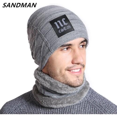 High Quality 2 Pieces Add Fur Winter Hat Scarf Beanie For Men Women Caps Wool Gorras Warm Hats For Men Skullies Beanies Hats