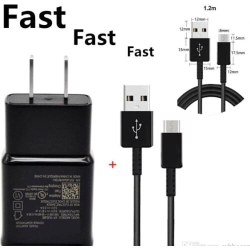 Charger with cable kits with package 2 in 1 USB Charger Adapter Fast Charging 5V 2A 9V1.67A Travel Wall Chargers Micro USB Cable