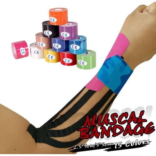 1 Roll Elastic Cotton Adhesive 2.5cm*5cm Sports Bandage Muscal Bandage Sticker Care Kinesiology